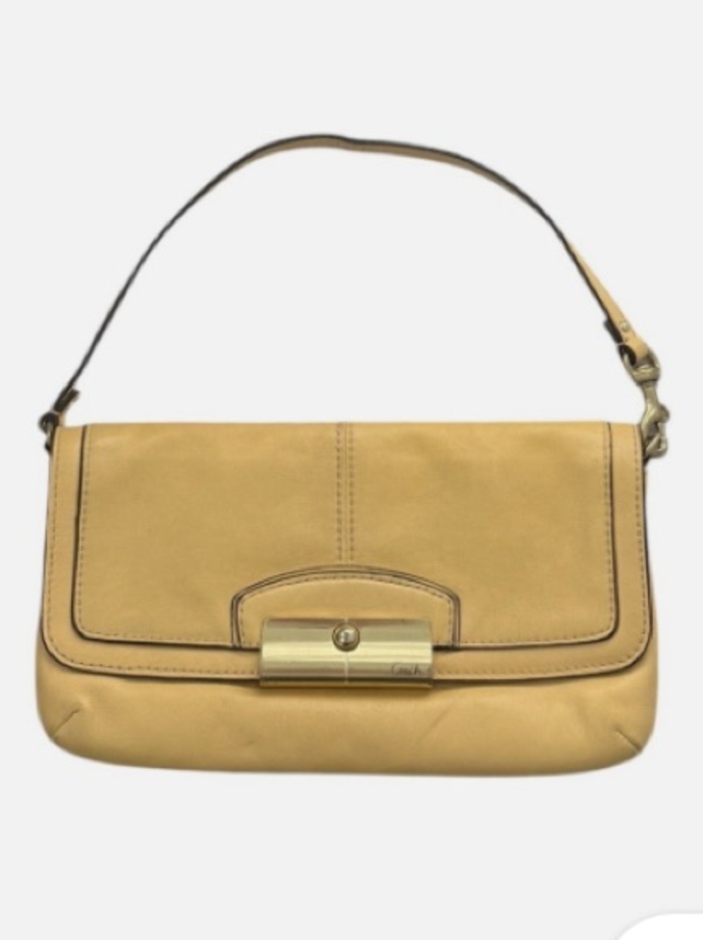 Coach Kristin Small Leather Shoulder Bag in Mustard Yellow